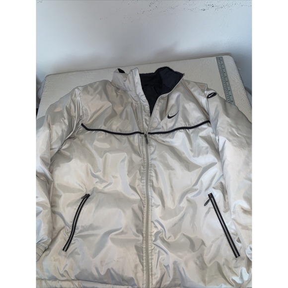 Vintage Nike Feather Down Puffer Jacket Full Zip Sz L Swoosh